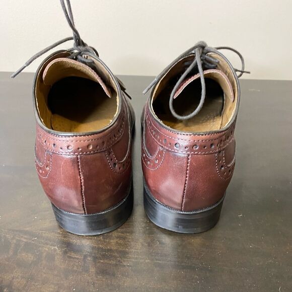 Johnston & Murphy mens brown wingtip lace up dress shoes, size 8 - Picture 8 of 11